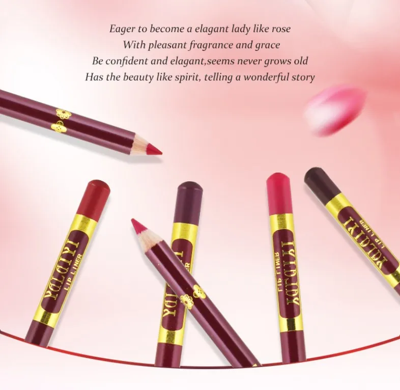 Lip Liner 13 warna, pensil bibir merah tahan lama tahan air, lipstik Makeup permanen, alat kosmetik aksesoris tato