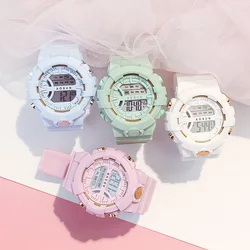 Fashion Girls Watch Waterproof LED Digital Women Watches Countdown Stopwatch Sport Multifunction Clock Electronic Wristwatch