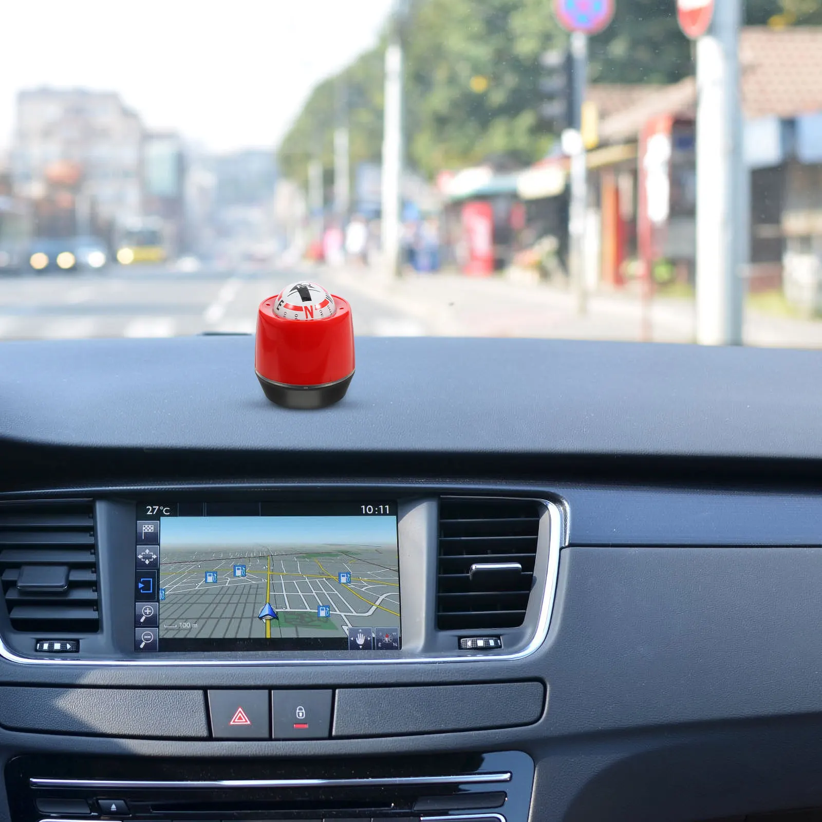 

Guide Ball Candy Color Car Compass Direction Dashboard Tool Auto Accessories Omnidirectional Navigation Decor