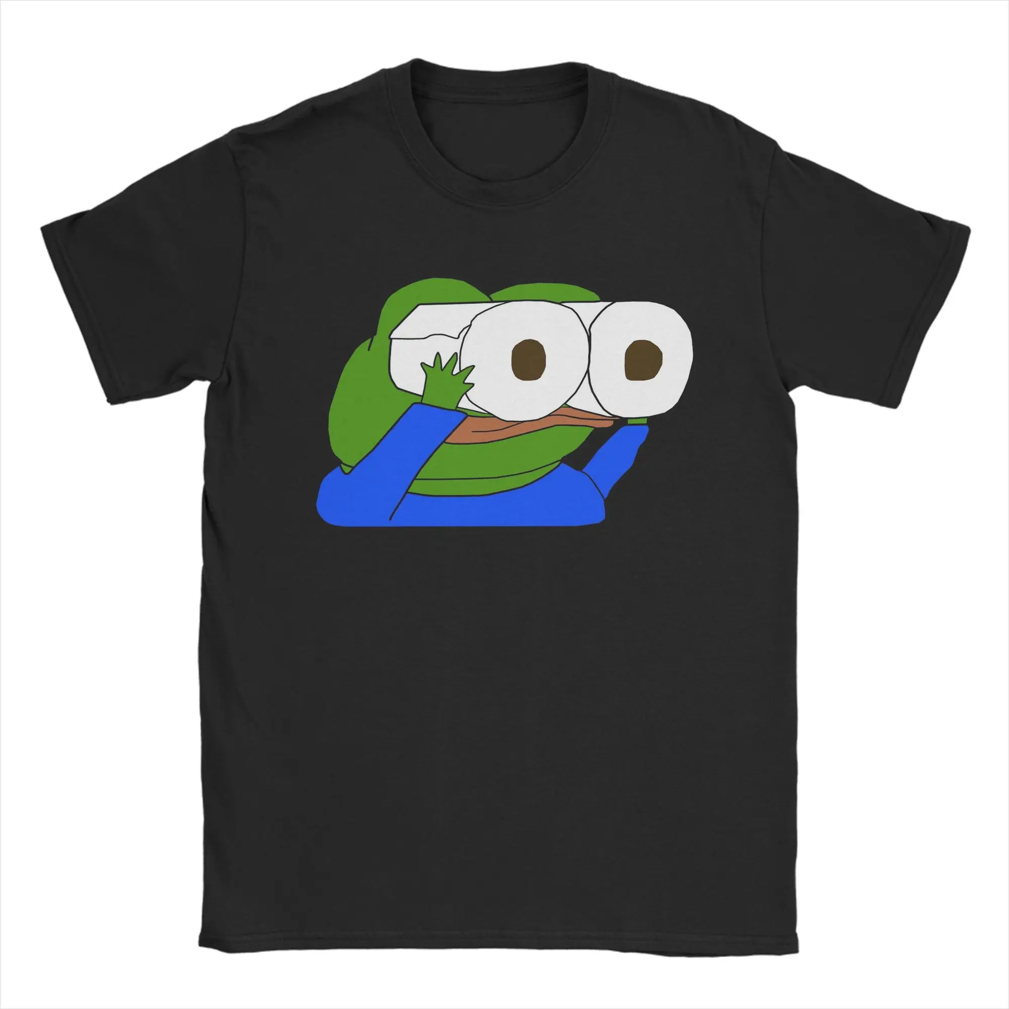 Pepes Toilet Paper Roll Binoculars T-Shirt for Men  Leisure 100% Cotton Tee Shirt O Neck Short Sleeve T Shirt Printed Clothing