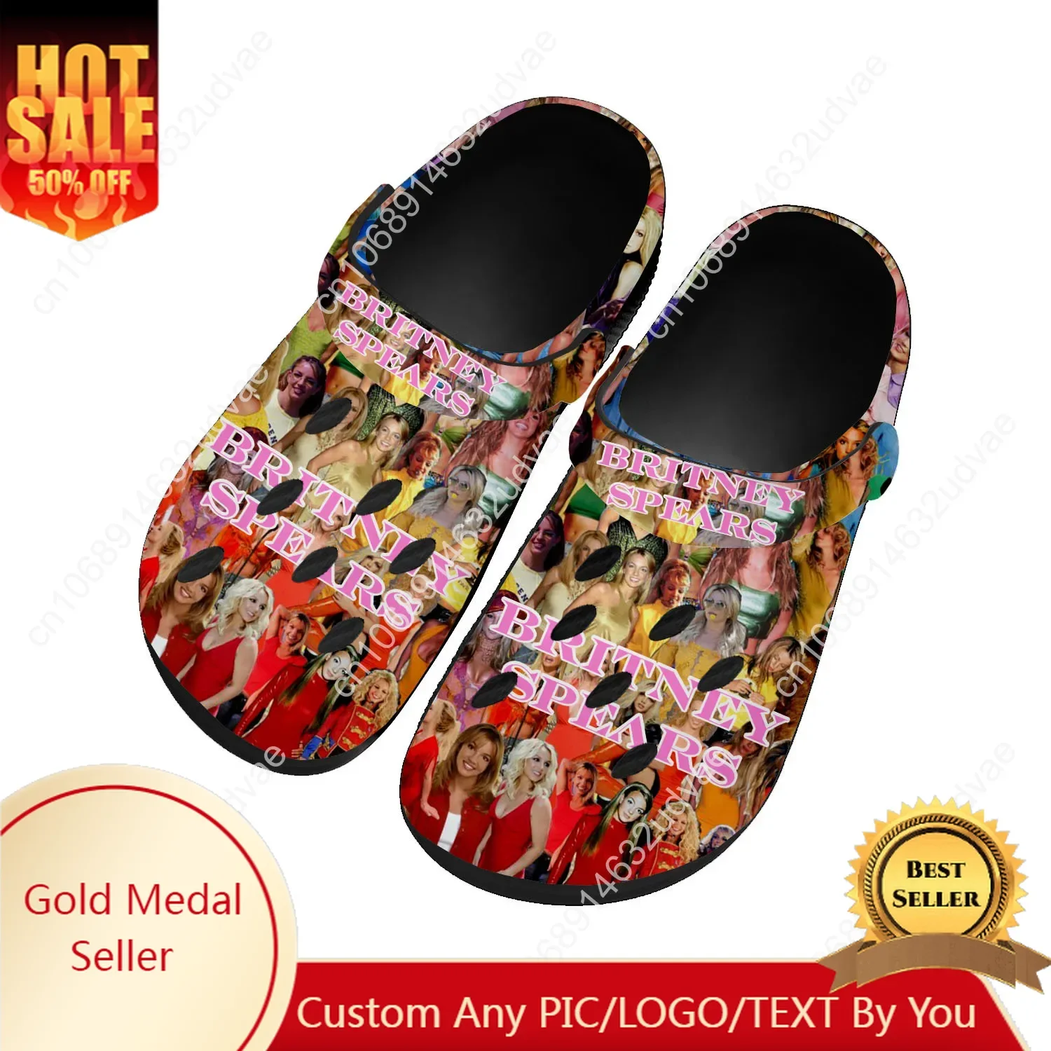 

Britney Spears Home Custom Sandals Women Teenager Fashion Water Shoe Pop Singer Garden Clog Breathable Beach Hole Slippers
