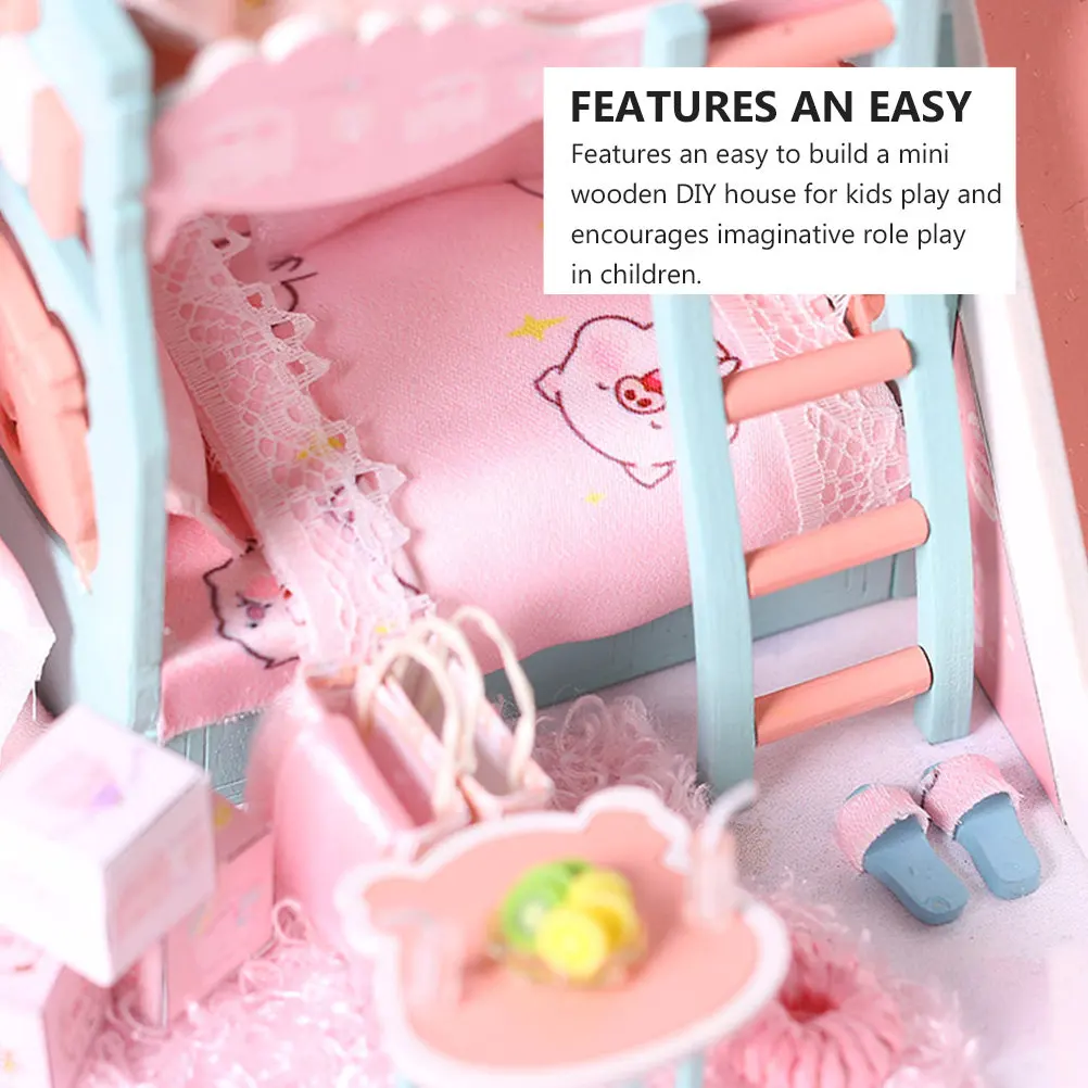 

Miniature DIY Apartment Manual Assemble Toy Wooden Model Craft Creative House Birthday Gift for Girls