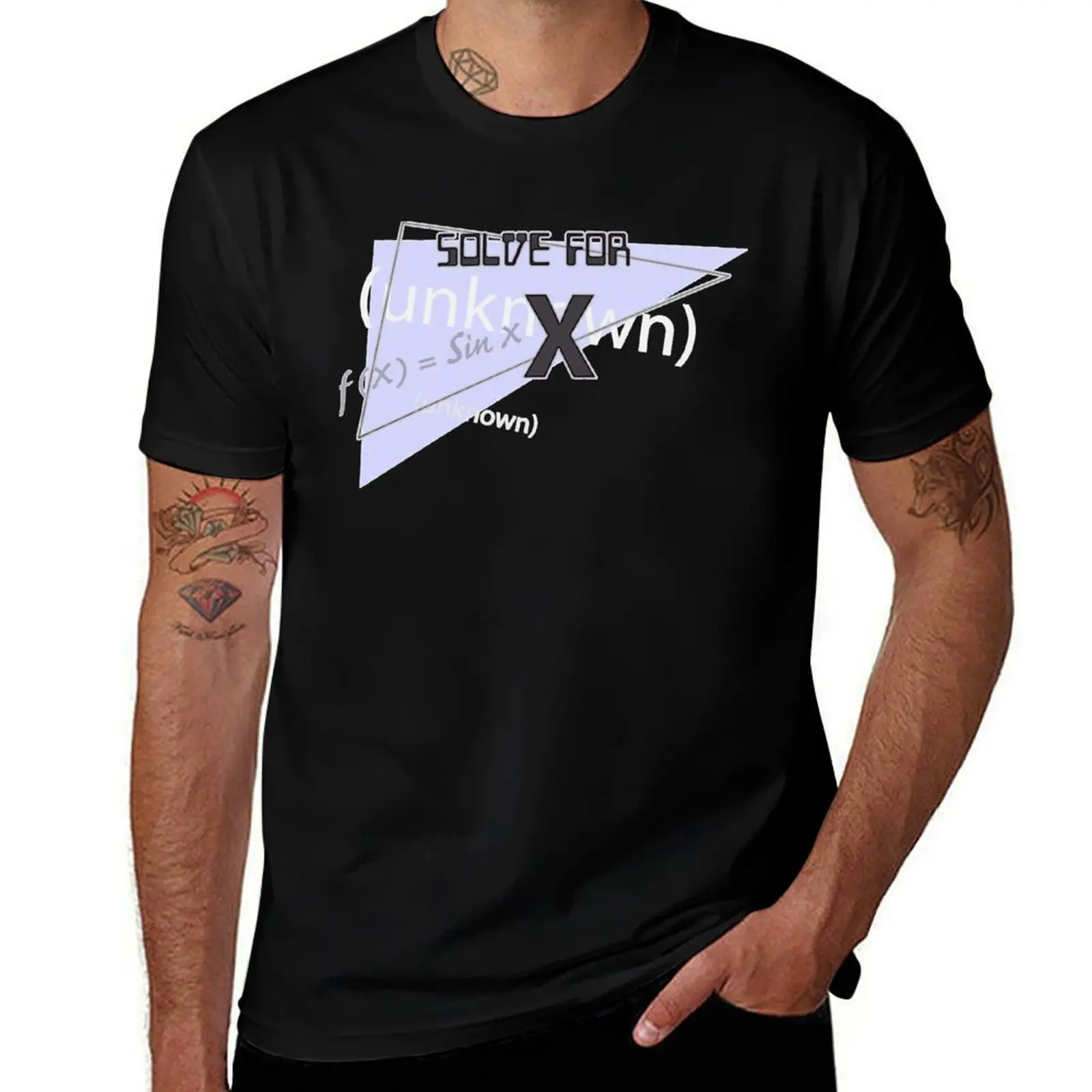 Solve for X Logo for black T-Shirt Big Size Simple T-Shirt