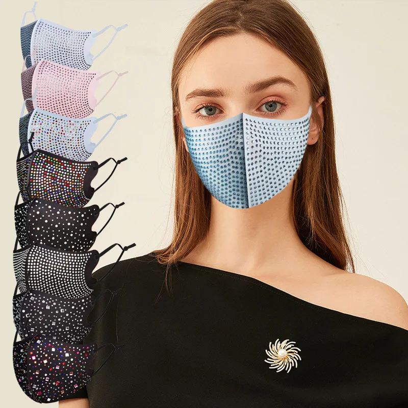 

5 pcs hot stamping diamond masks cross-border rhinestone personalized decoration fashionable with diamond dust prevention hot G1