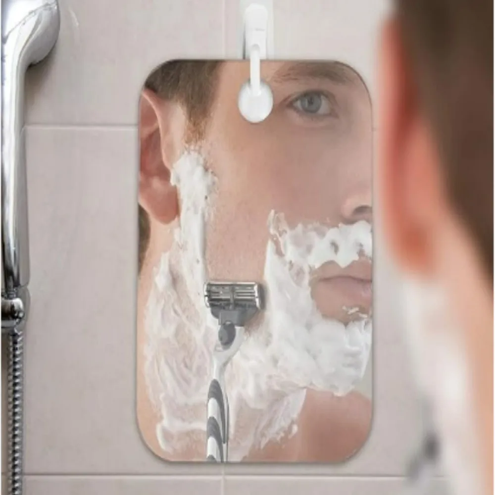 Acrylic Anti Fog Bathroom Mirror Wall Hanging Shaving Makeup Tool Lightweight Shatterproof Portable Clear Reflection Decor Item