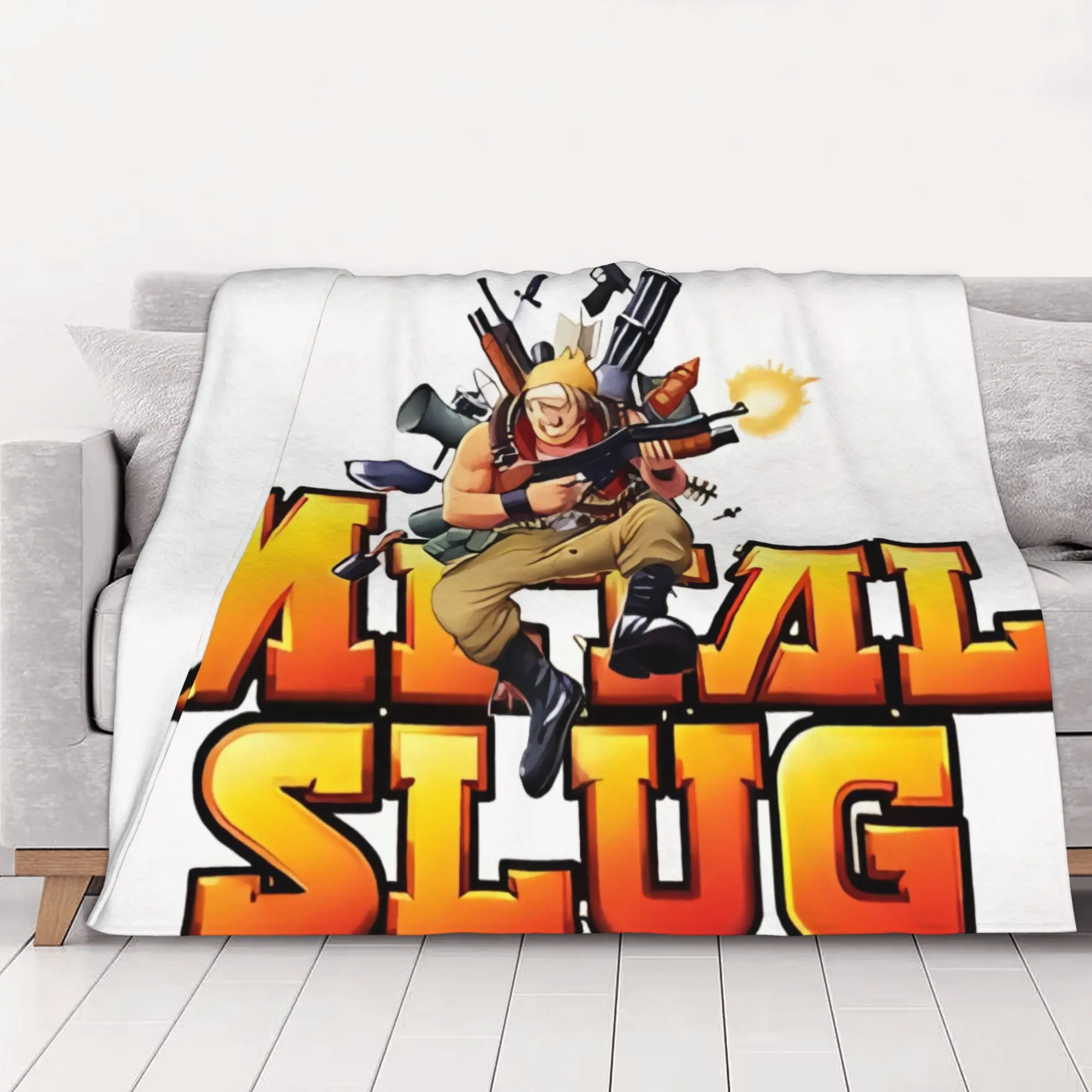 1PC home Cute Room Decor Metal Slug Blanket Throw Blanket Metal Slug Novelty Warm Blanket All Season
