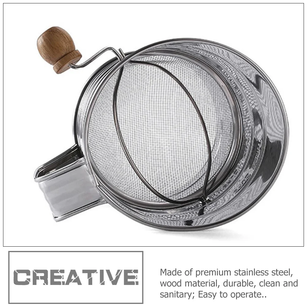 

Stainless Steel Flour Sifter Hand-Operated Kitchen Flour Sieve Cup Baking Tool Powder Strainer Multipurpose Home Bakery Supply