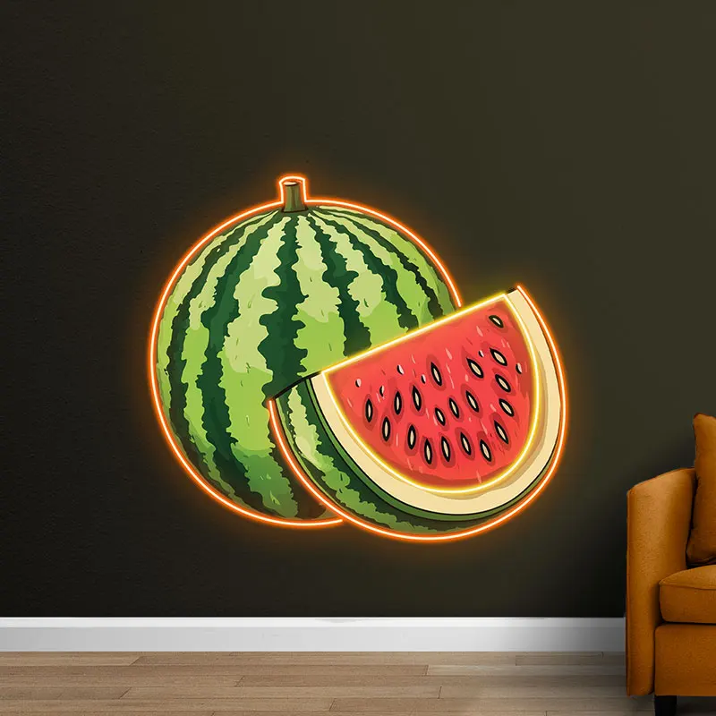 Watermelon Led Neon Sign, Creative Fruit Wall Light for Kids Room, Bar & Summer Party Decor, Personalized Gift for Kids Birthday