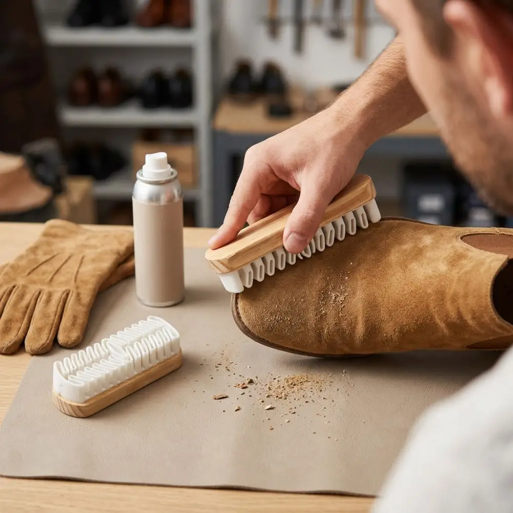 2pcs Wooden Handle Suede Shoe Cleaner Marks And Spots Remover Fibers And Nap Reviver Suede And Nubuck Shoe Cleaning Brush