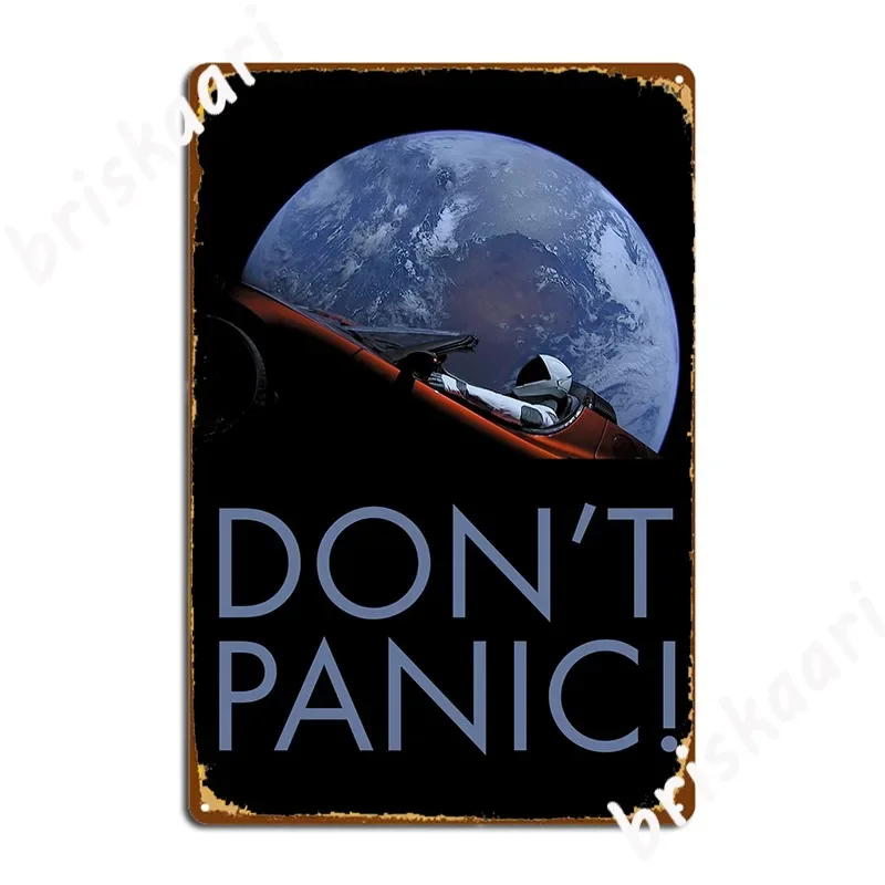 Spacex Don T Panic In Space Metal Sign Cinema Garage Bar Cave Create Poster Tin Sign Posters