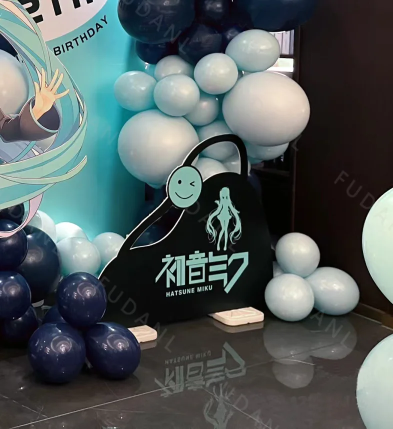 115 stuks Hatsune Miku Thema Electro Muziek Zanger Secundaire Godin Bruiloft Verjaardag Douche Cadeau Kleurrijke Feestdecoratie Ballon