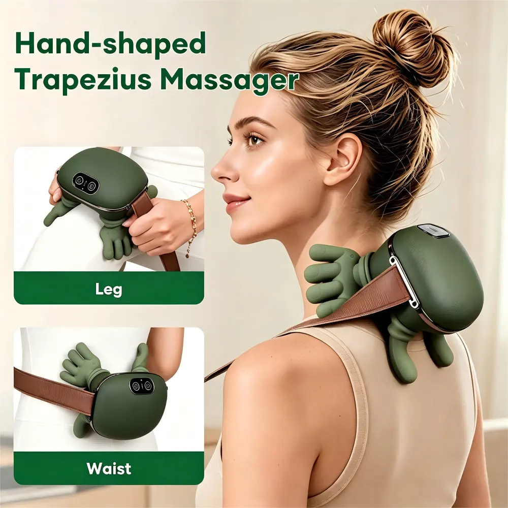 Bionic Finger Neck Shoulder Massager Neck Cervical Trapezius Kneading Massage Pillow Brushless Motor Bionic Hand Neck Masajeador