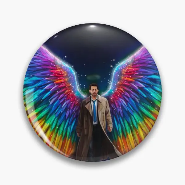 Rainbow Pride Castiel  Soft Button Pin Decor Badge Gift Creative Fashion Cartoon Hat Lapel Pin Clothes Cute Brooch Collar