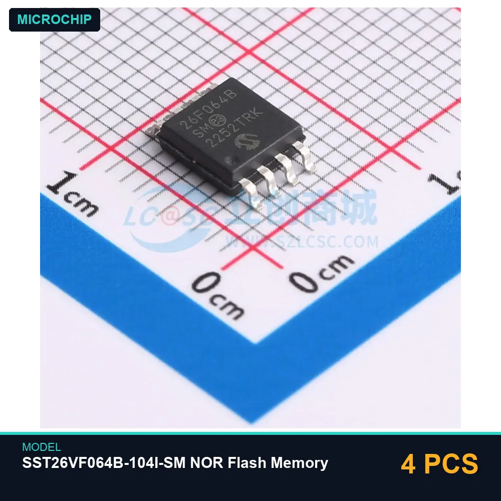 4 PCS MICROCHIP SST26VF064B-104I-SM NOR Flash Memory