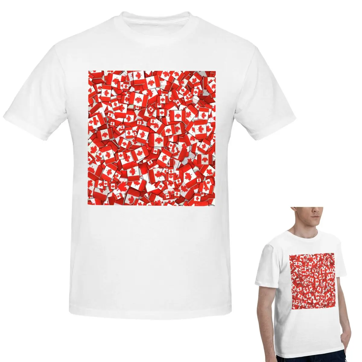 

100% хлопок, футболка с рисунком флага Канады, мужская классическая футболка большого размера, мужские летние рубашки с круглым вырезом, топы, S-6XL