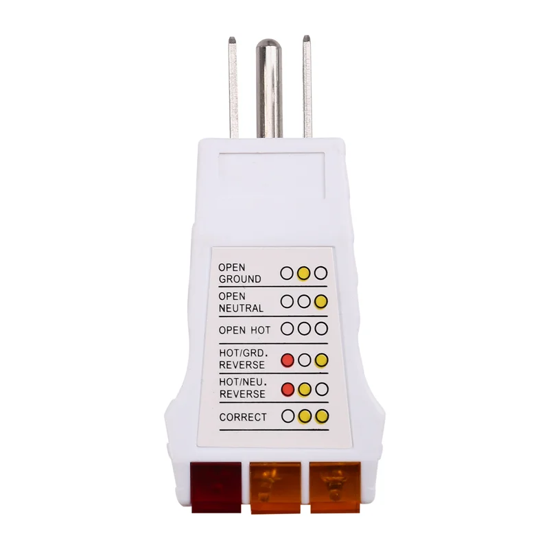 A72U Outlet Tester: Circuit Analysis Tool For Grounding Systems, Receptacle Security Test Device US Plug