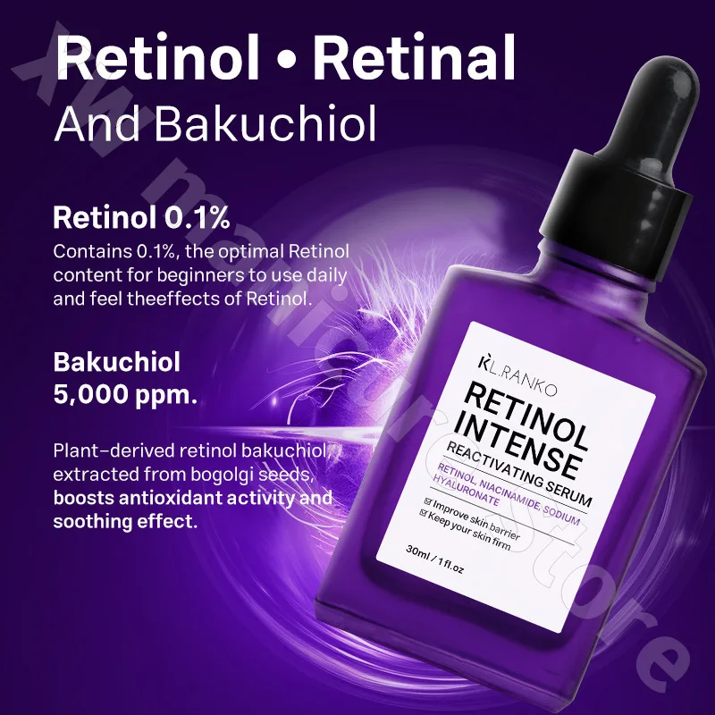 Retinol Firming Small Purple Bottle Essence Latex Firming Moisturizing Moisturizing Softening Brightening Skin Tone 30ml