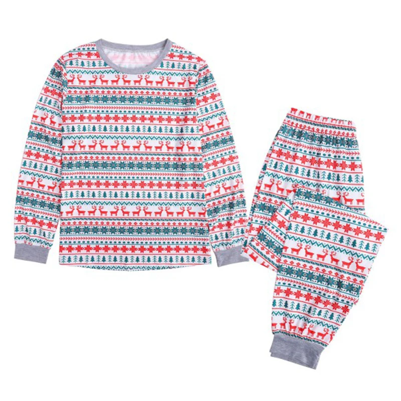 Christmas Print Set Parent-child Christmas celebration Pullover Two Piece Set Of Children's Christmas Home Clothes