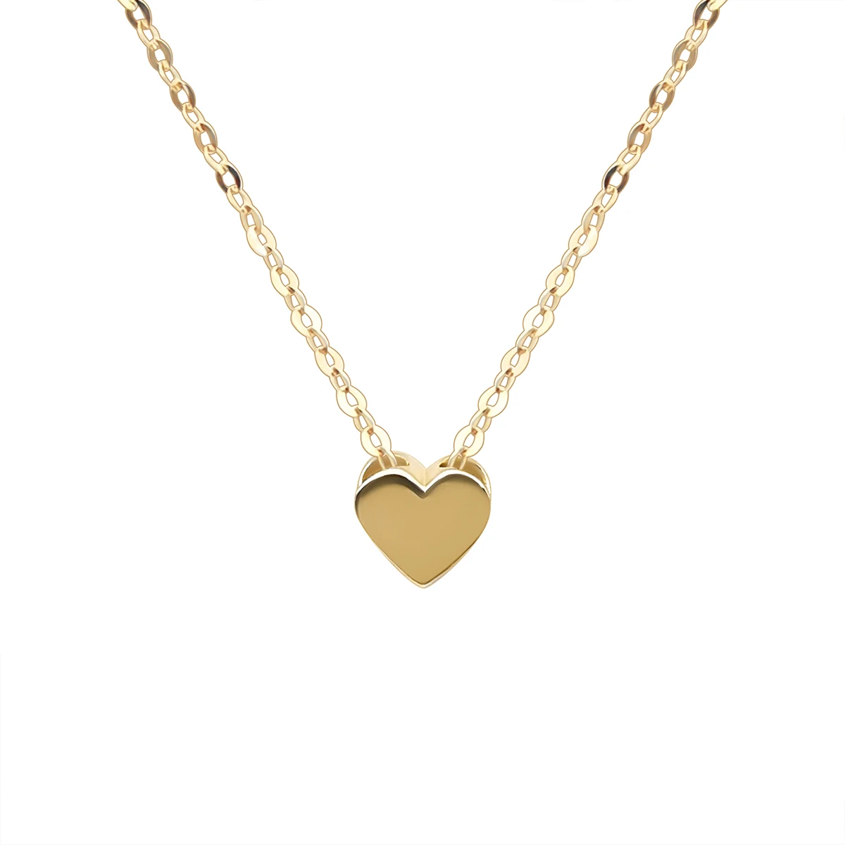 

1000S jewelry pure yellow gold heart-shaped 14k real gold necklace for girlfriend gift