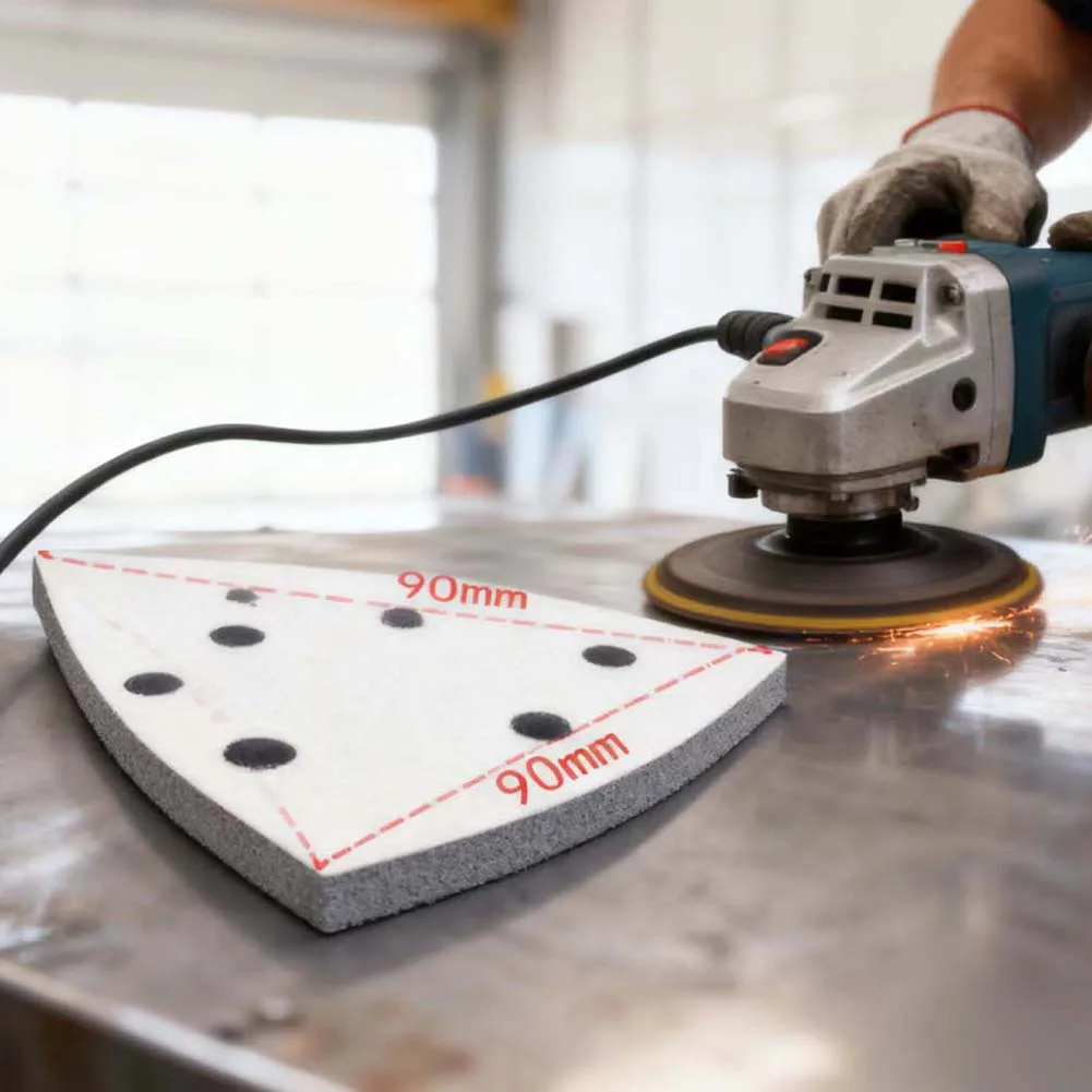 Bantalan Penyangga Busa 90x90mm Untuk Poles dan Pengamplasan dengan 6 Lubang, Aksesoris Spons Lembut