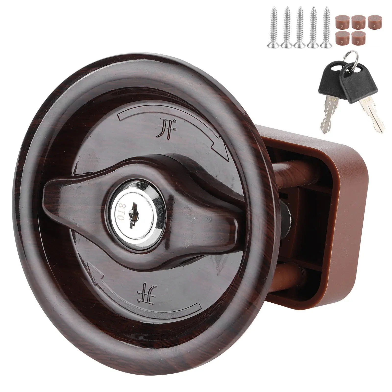 RV Toilet Bathroom Door Lock with 2 Key for Caravan Motorhome Yacht trailer Car Accessories