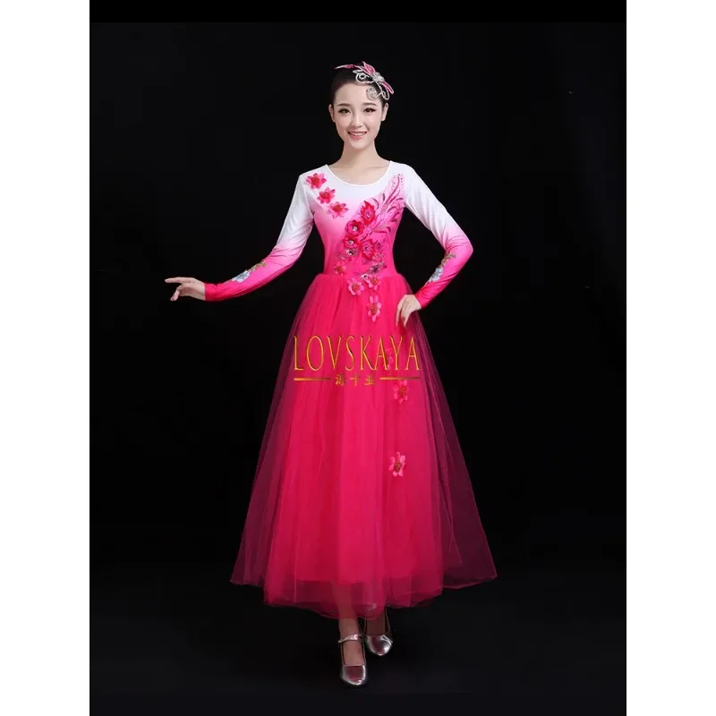 Chinese style dance performance dress Opening dance dress grand patriotic choir modern dance dress