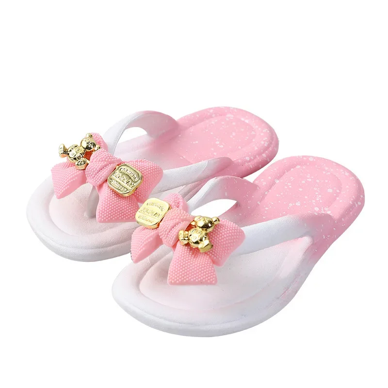 Infradito estive antiscivolo per scarpe per bambini, sandali per ragazze, infradito a fondo piatto, bambole da spiaggia, colori caramella