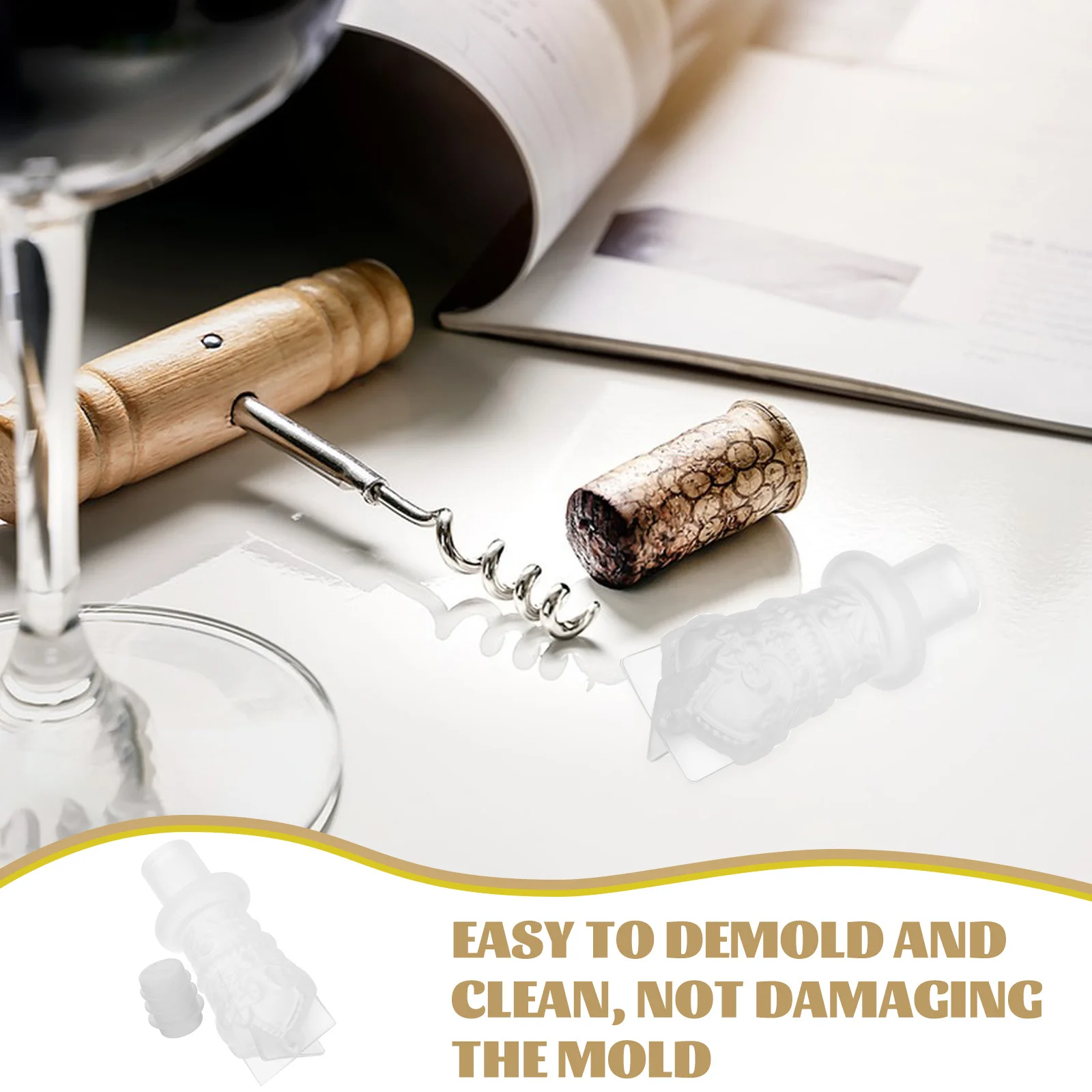 

1 set 1 Set Silicone Wine Stopper Mold For Diy Bottle Plug Making Craft Reusable Resin Casting Mould Lightweight Durable Jewelry