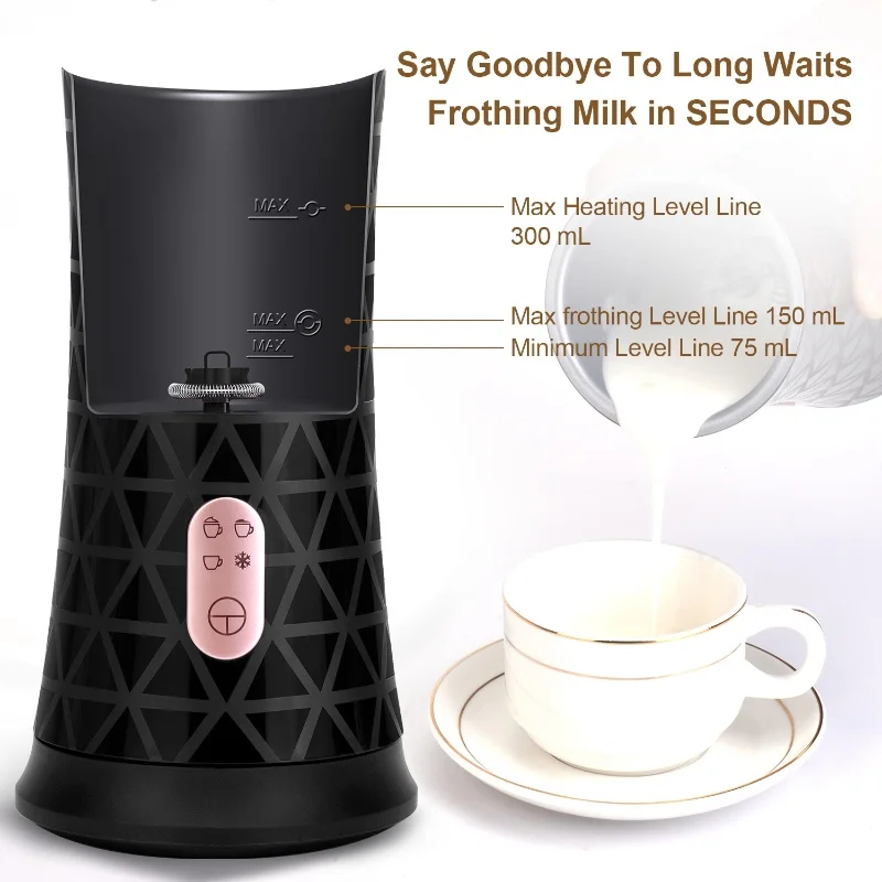 Espumador de leche eléctrico 4 en 1, Espumador de calefacción de leche y café italiano, máquina de espuma de café de doble uso fría y caliente