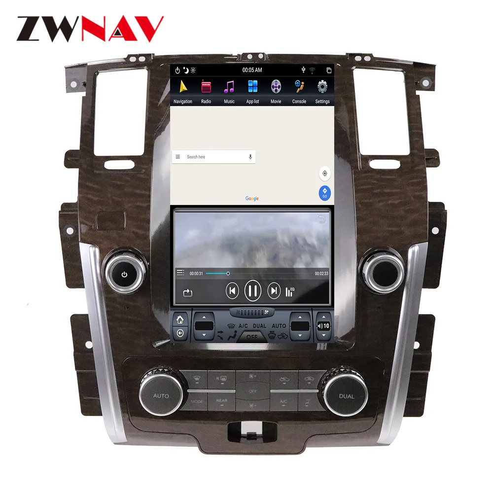 13.6 بوصة أندرويد 9.0 4 + 64 تسلا نمط سيارة لتحديد المواقع والملاحة لنيسان باترول Y62 2010 + Autoradio HeadUnit مشغل وسائط متعددة ستيريو