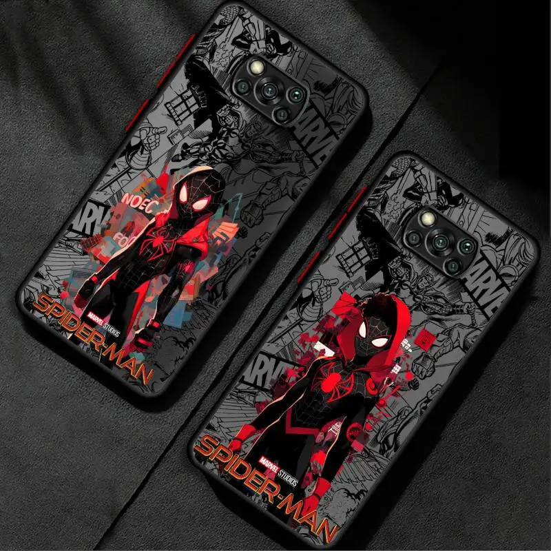 phone case for Xiaomi mi 14 13 11 lite 9t 10c 9a 12 10t pro 13c 11t Los casos matte frosted fundas Spider Man Across The Verse