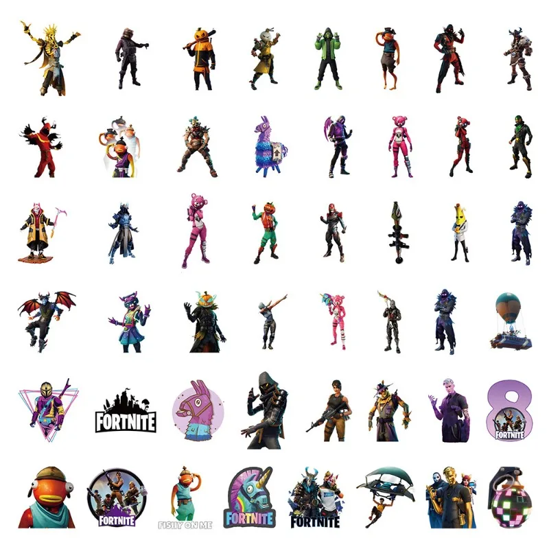 Fortnites Graffiti Adesivi Gioco di cartoni animati Fortezza Notte Figure Adesivi di cancelleria Carino per chitarra Skateboard Ragazzi Ragazze Regalo