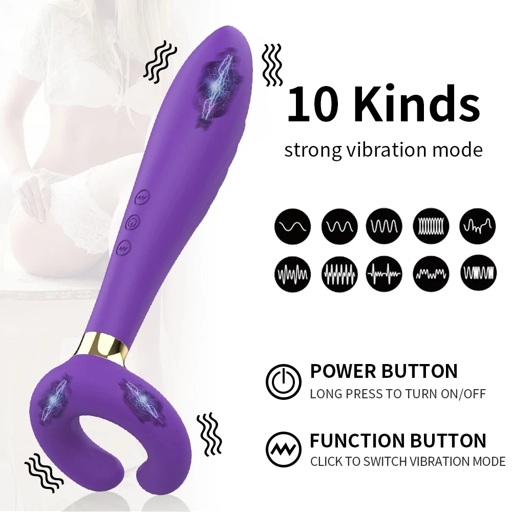 10 Speeds Powerful Dildo Vibrator Female AV Magic Wand Massager G Spot Clitoris Stimulator Adult Sex Toys for Women Masturbator