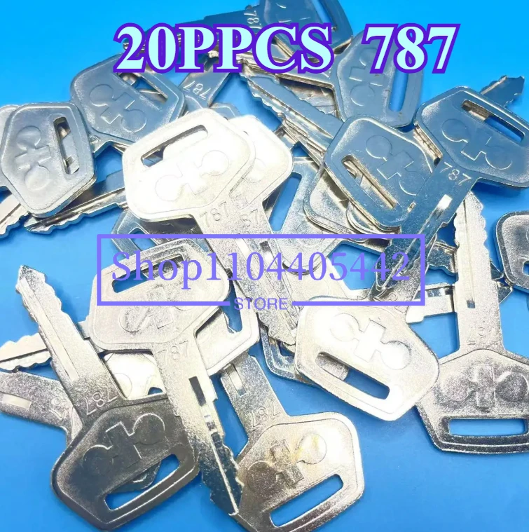 Equipment 787 Black Handle Key 20PCS 787 Suitable for Heavy Excavator Bulldozer Loader Backhoe Starter