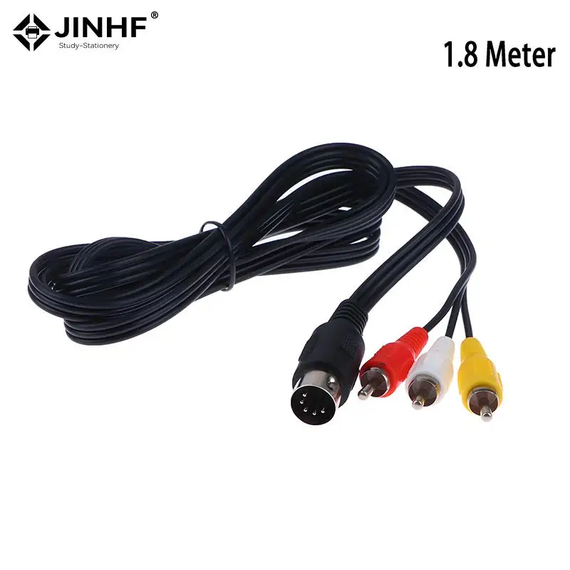 3RCA 1.8 M Audio Video AV Cable For Sega Genesis 1 Game A/V Connection Adapter Cord Wire For SEGA Genesis I Game Accessories