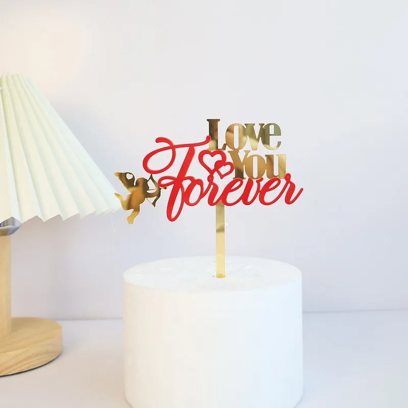 Big Red Love Wedding & Engagement Party Cake Toppers Acrylic Love Valentine\'s Day Cake Topper for Wedding Party Cake Decorations