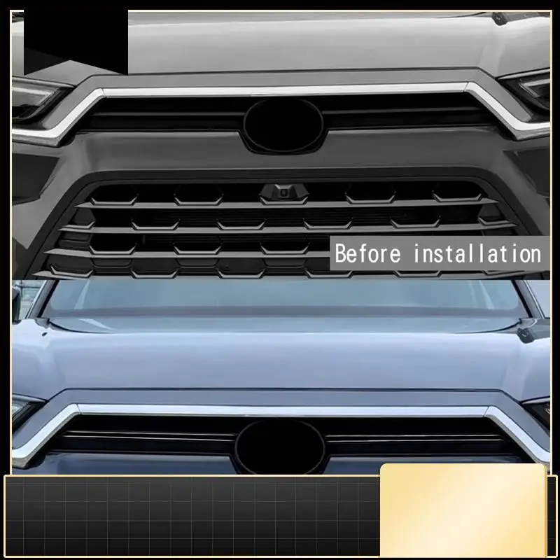 

Car Front Grille Trim Car Front Logo Side Grille Strips Bumper Grille Trim For Toyota Grand Highlander 2024 Glossy Black