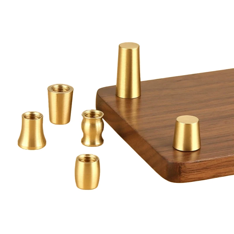 4PCS Brass Furniture Support Feet Metal Replacement Feet Small Tray Feet Suitable for Armchairs Chairs Stools Home Accessories
