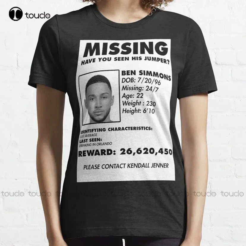 Missing Jumpshot In Philadelphia Ben Simmons Classic T-Shirt Family Shirts Custom Aldult Teen Unisex Digital Printing Tee Shirt