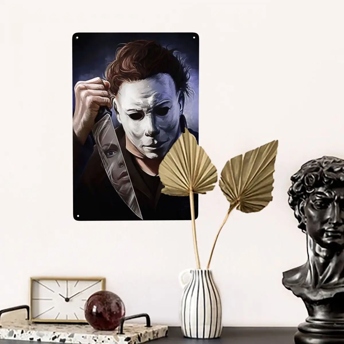 الرجعية هالوين فيلم الرعب مايكل مايرز علامة معدنية شخصية القصدير اللوحة حانة جدار بار ديكور زينة الفن