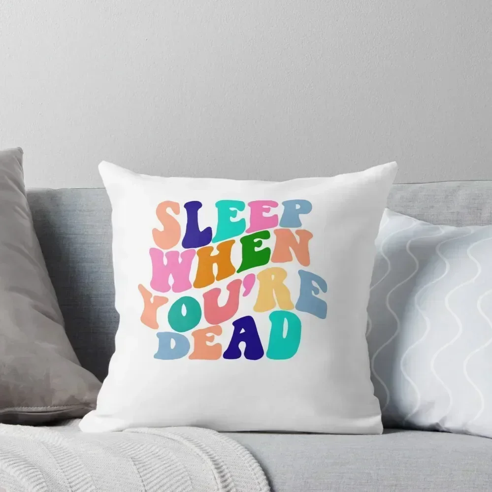 

Sleep when you’re dead Throw Pillow Cushions For Sofa Room decorating items pillows decor home Plaid Sofa pillow