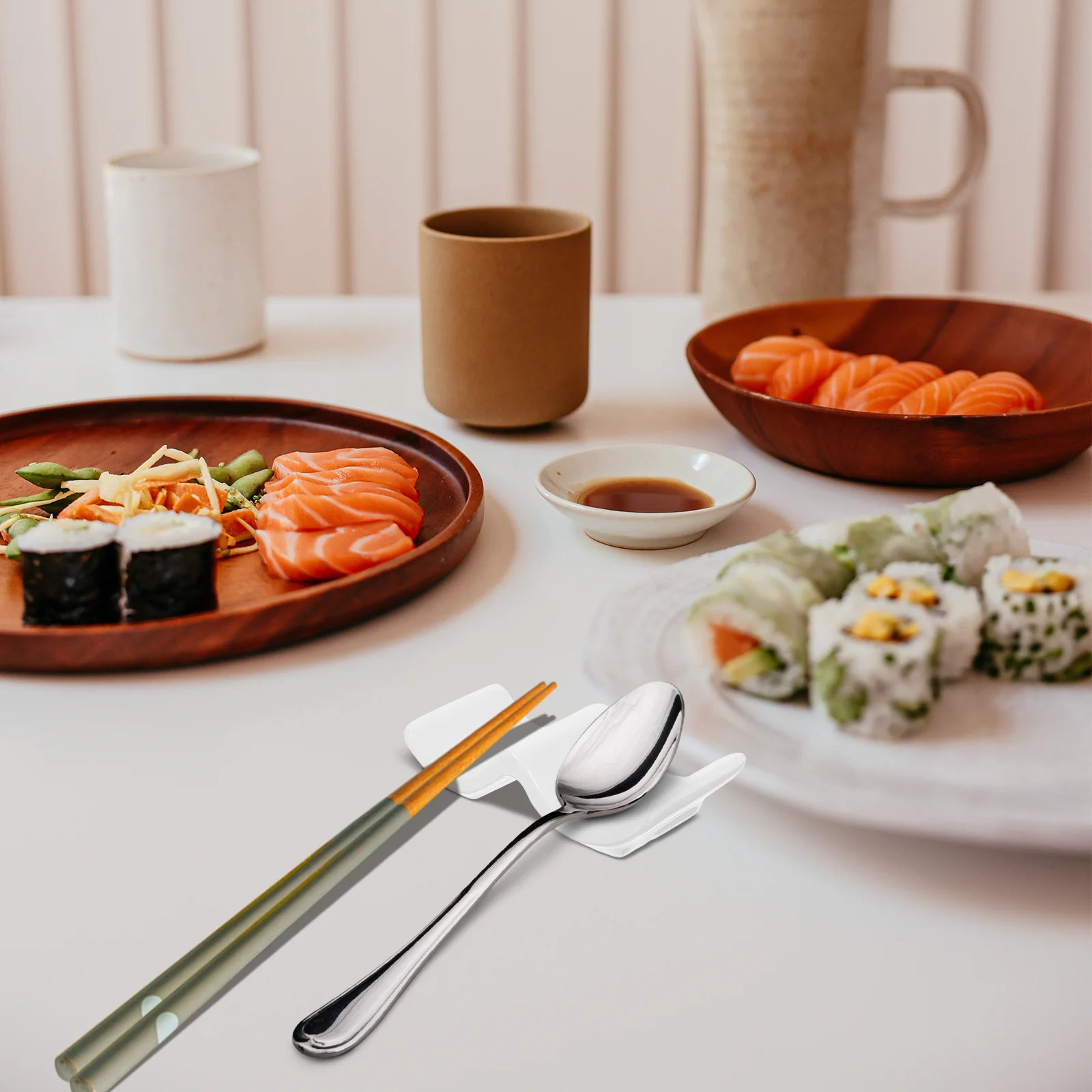 

10Pcs Ceramic Spoon Chopstick Rest Holder Fork Stand for Home Kitchen Dining Table Chopstick Rest Spoon Holder