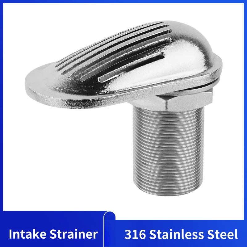 

3/4" 1" Intake Strainer Water Filter Filtering Tool 316 Stainless Steel Yacht Accessories Practical Handy Installation Thru‑Hull