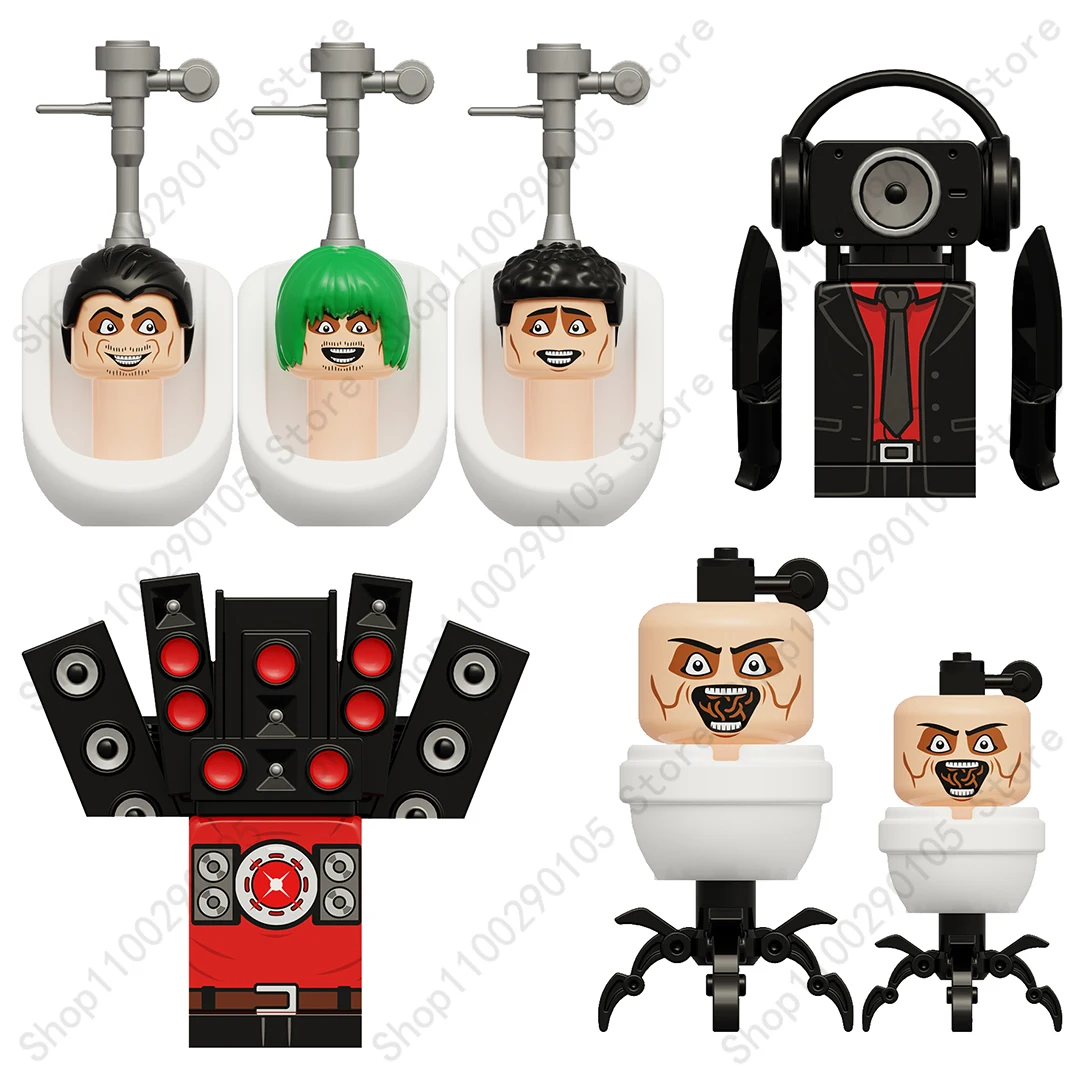 KDL822 K2164~K2167 Parasitic Toilet Man Titan Audio Man Secret Service Urinal Toilet Man Mini Action Toy Figura Building Blocks