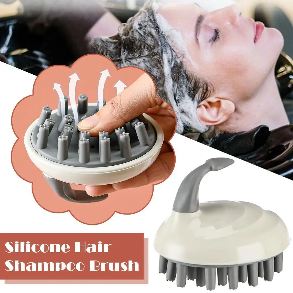 Silicone Shampoo Head Scalp Massage Brush Silicone Body Brush Hair Washing Comb Bath SPA Shower Massage Hair Brush