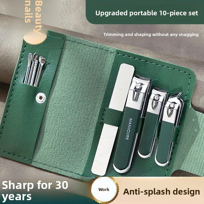 Stainless Steel 4Pcs Nail Clipper Set, Manicure Pedicure Grooming Tools for Home & Men