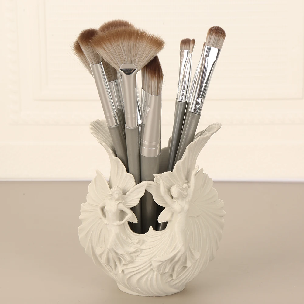 Cross-Border Creative Double Fairy Wavy Edge Storage Holder For Desktop Makeup Brush & Stationery Storage & Decor Scenario