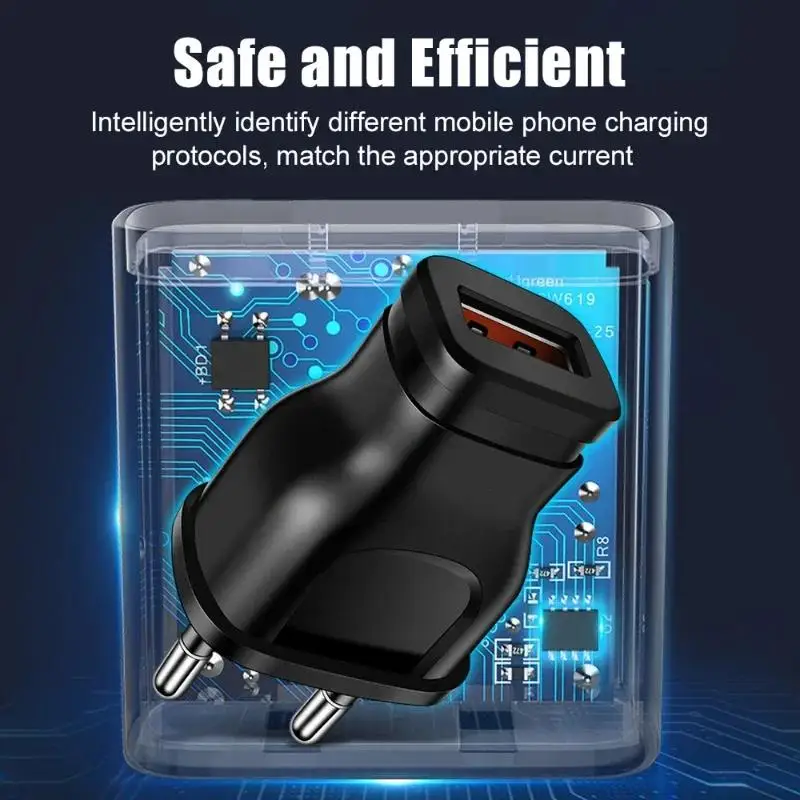 Autovoeding 1A 5W Enkele USB-oplaadkop USB-interface Autoreislader EU / US Standaard RV Power Converter Accessoires