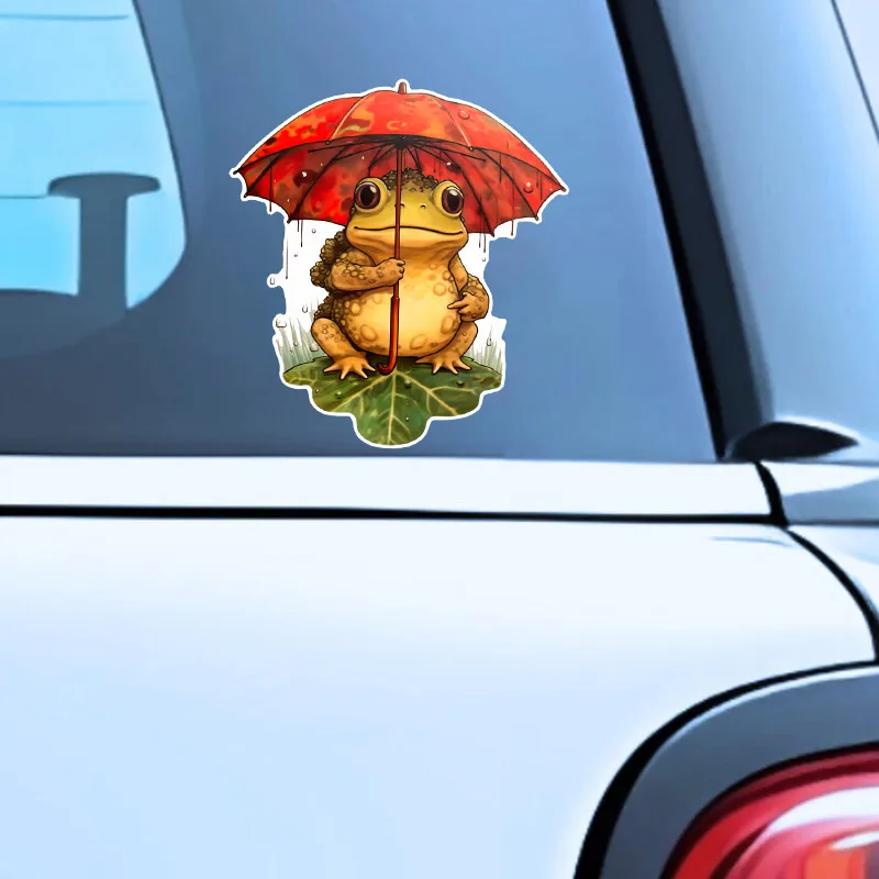 Funny Frog Vinyl Decal Waterproof Self-Adhesive Sticker for Car Bumper Rear Window Laptop Flower Auto Parts Accessory HE10
