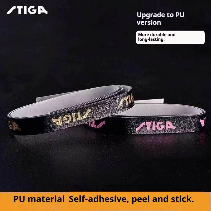 STIGA Table Tennis Edge Tape Wear-Resistant Anti-Collision Guard Strip PU Pink Gold Color Ping Pong Racket Edge Protector